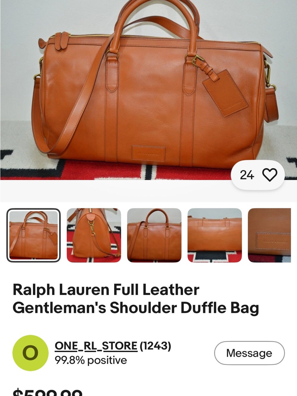 Ralph Lauren Leather Rockport Duffle Bag - Picture 13 of 16
